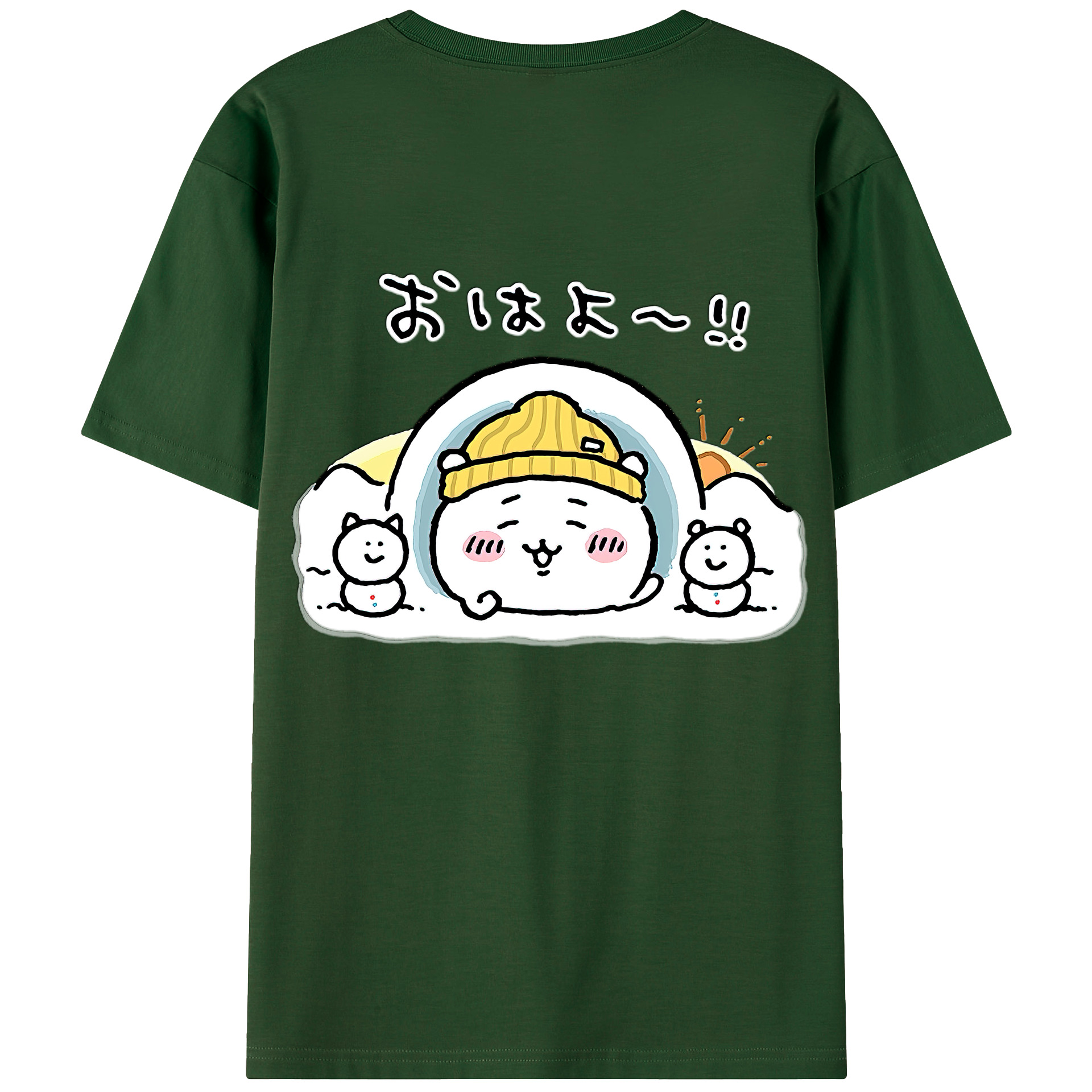 （画像用） ちいかわ ちいかわ Chii-kawa chiikawa 綿100％半袖Tシャツ（背面プリント）
